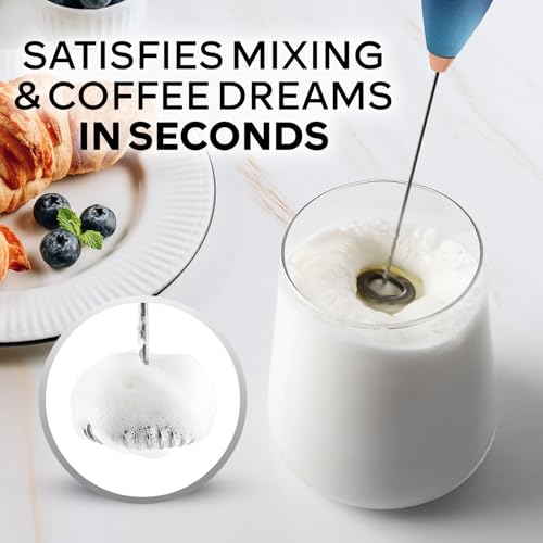 Powerful Milk Frother Wand With Duracell Batteries (Celestial Waters / Z1 Motor + Batteries)
