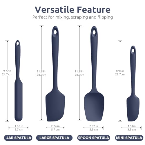 Heat Resistant Silicone Spatula Set (Midnight Blue)