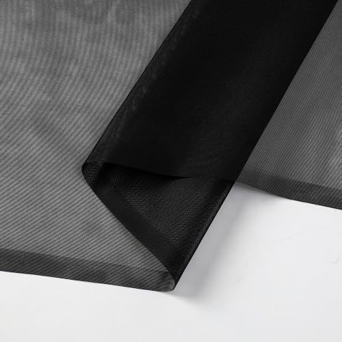 Black Sheer Valance for Windows (Black / 42"W x 12"L (Pack of 2))