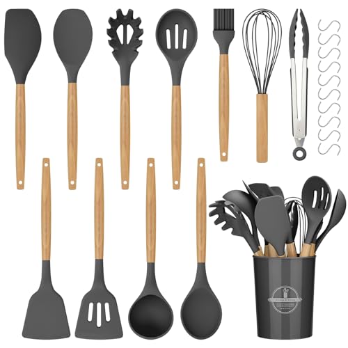 Silicone Kitchen Utensils Set (Gray)