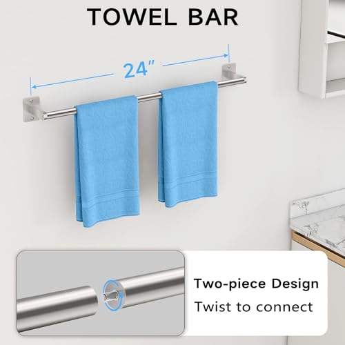 Brushed Nickel Bathroom Accessories Set (Brushed Nickel / 24 inch (4 Piece))