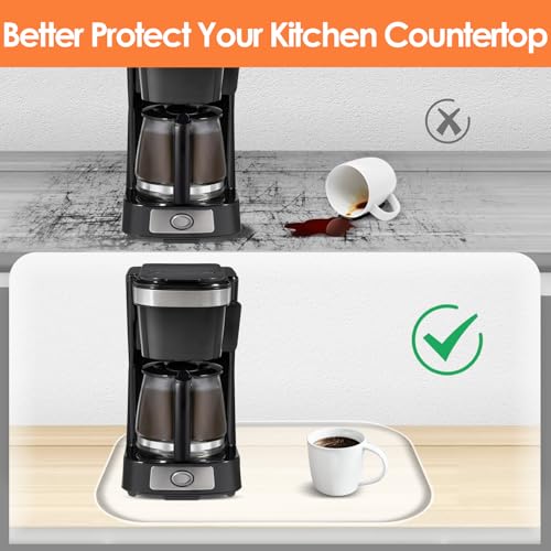 Silicone Coffee Maker Mat with Lip for Countertops 17.4''x10.6''Translucent (Translucent / 17.4'' x 10.6'')