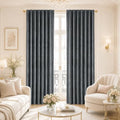 Blackout Curtains for Bedroom Living Room Velvet Grey 50x84 Inch (Grey/Velvet Total Blackout / 50"W x 84"L (Pack of 2))
