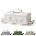 Butter Dish Butter Dish with Lid for Countertop & Refrigerator (Cream White)