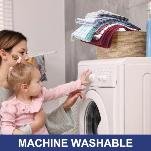 Large Premium Cotton Kitchen Towels 16"x 28" (Dusty Blue / 16" X 28" - 6 Pack)