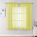 Sheer Curtains 63 inch Length 2 Panels Set for Bedroom Living Room (Lemon / 42"W x 63"L (Pack of 2))