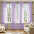 Light Purple Sheer Curtains 90 Inches Long 4 Panels 42 x 90 Inches (42"W x 90"L (Pack of 4) / Lavender)