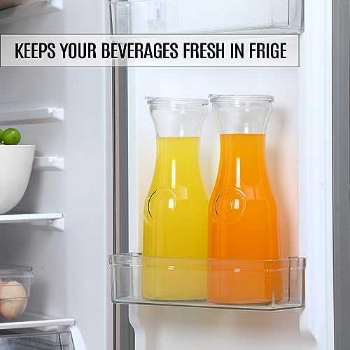 Set of 6 Glass Carafe with Lid (Clear)