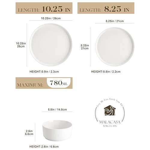 18 Pieces Porcelain Dinnerware Set (Ivory White / 18 Piece (Service for 6))