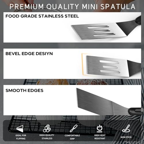 1Pc Stainless Steel Mini Spatula Kitchen Cooking Baking Serving Tool (1 PC SOLID)