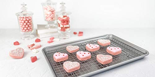 Bakeware Quarter Sheet Baking Pan and Bakeable Nonstick Cooling Rack Set (Quarter Sheet (Pack of 1) / Quarter Sheet Pan & Rack Set)