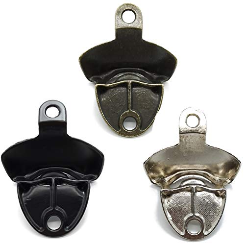 12PCS Wall Mounted Bottle Opener Vintage Beer Bottle Opener Suitable for Bars KTV Hotels Homes (Black+Silver+Green Bronze)