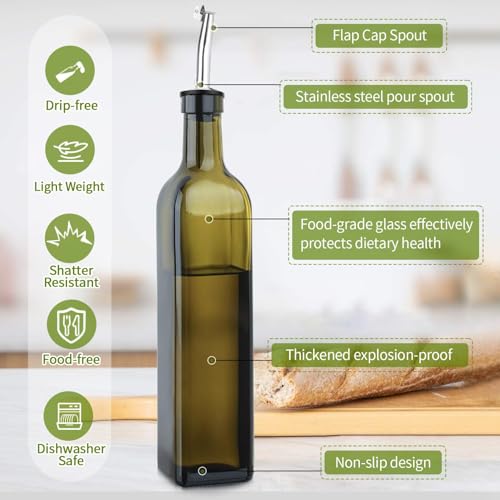 2 Pack Olive Oil Dispenser Bottle Set (Green - 2 PCS)