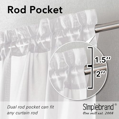 White Sheer Curtains 84 Inches Long (White / 59"W x 84"L (Pack of 2))