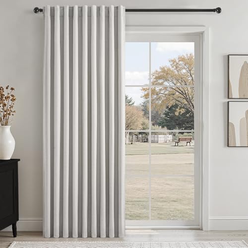 Blackout Curtains 72 Inches Extra Wide for Living Room Large Window Treatment Modern Bedroom Window Curtain 84 Inch Long Thermal Room Darkening Heavy Drapes Grey Beige (Grey Beige / 72"W x 84"L (Pack of 1))