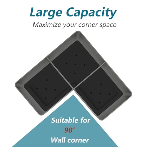 Extra Large Kitchen Utensil Holder Countertop for Corner Counter (Silvery)
