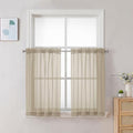 Taupe Sheer Curtains 30 inch Length 2 Panels (Taupe / 42"W x 30"L (Pack of 2))