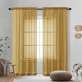 Gold Sheer Curtains 72 Inches Long 2 Panels (Gold / 42"W x 72"L (Pack of 2))
