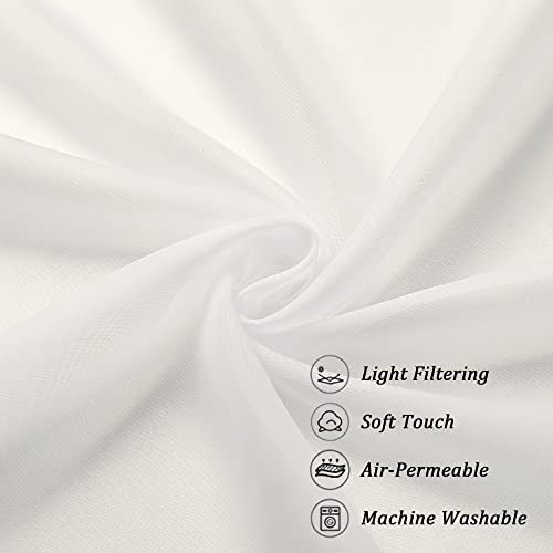Sheer Curtains 63 Inch Length 2 Panels (Ivory / 42"W x 63"L (Pack of 2))