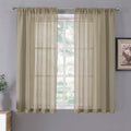 Sheer Curtains Living Room Linen Textured Curtain Sheers Light Filtering Voile Rod Pocket Curtains for Bedroom (38"W x 63"L (Pack of 2) / Taos Taupe)