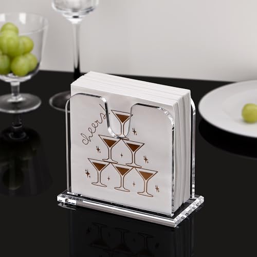 Acrylic Cocktail Napkin Holder for Table (5.75" x 5" x 2.87")