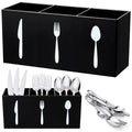Acrylic Silverware utensil holder 3 Section (Black / L)