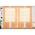 Beige Sheer Curtains 4 Panels Rod Pocket Semi (Beige / 52"W x 54"L (Pack of 4))