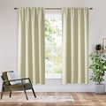 Bedroom Blackout Curtains 63 inches Long (100% Blackout - Beige / 34"W x 63"L (Pack of 2))