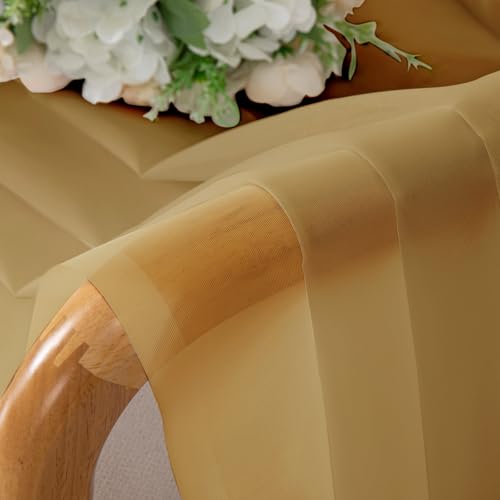 Gold Sheer Curtains 72 Inch Length 2 Panels (Gold / 40"W x 72"L (Pack of 2))