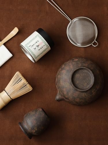 Matcha Whisk Set with Handmade Ceramic Bowl & Matcha Set (Firework Speckled Black)