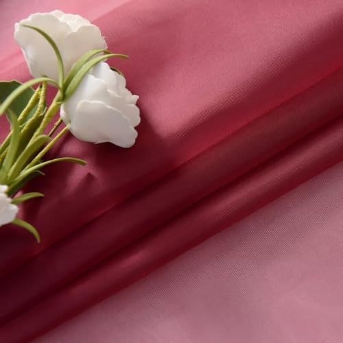 Burgundy Sheer Curtains 4 Panels Rod Pocket Semi (Burgundy / 52"W x 72"L (Pack of 4))