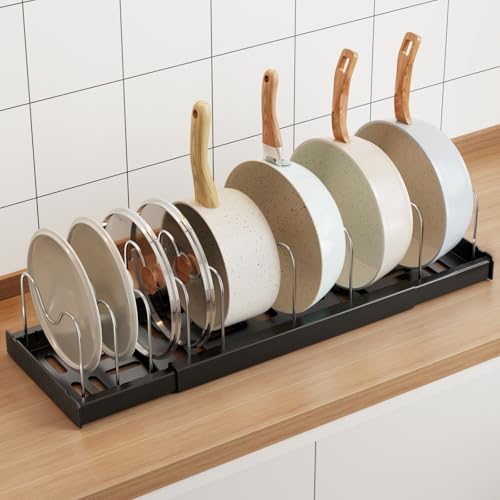 Pots and Pans Organizer Under Cabinet (Black)