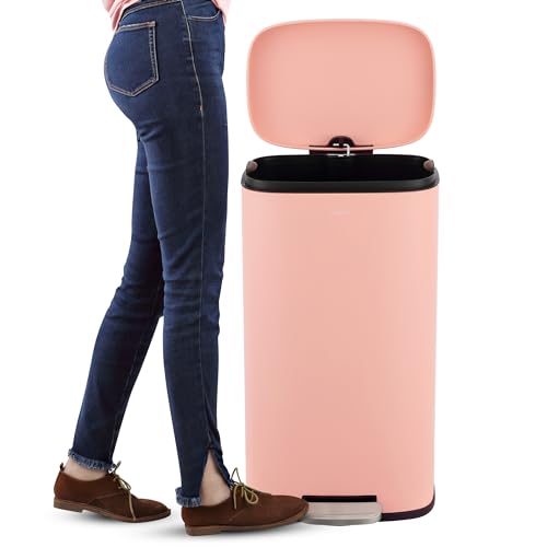 Connor 2 Piece Iron Trash Can (Flamingo Pink)
