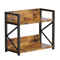 2 Tier Kitchen Counter Shelf Organizer (Rustic Brown / Medium)