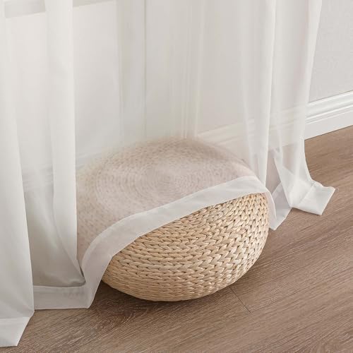 Extra Long Ivory Sheer Curtains 144 inch 2 Panels (Ivory / 59"W x 144"L (Pack of 2))