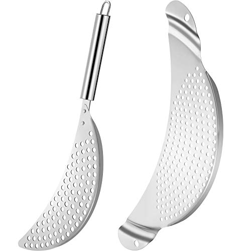 2 Pieces Pot Strainer with Handle for Pan