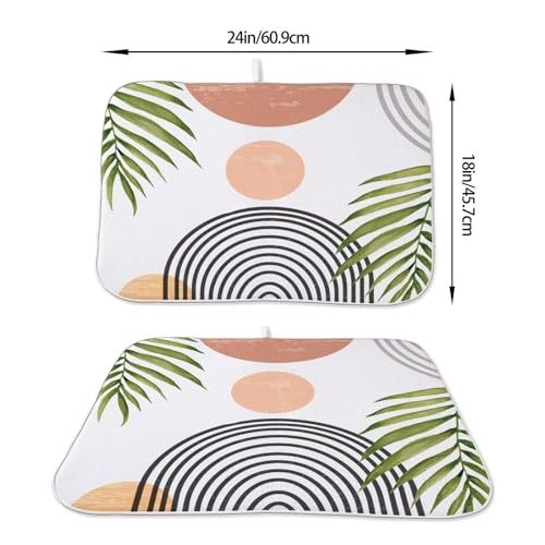 Boho Mid Century Dish Drying Mat 18 x 24 inch (18x24 Inch / Mid Century)
