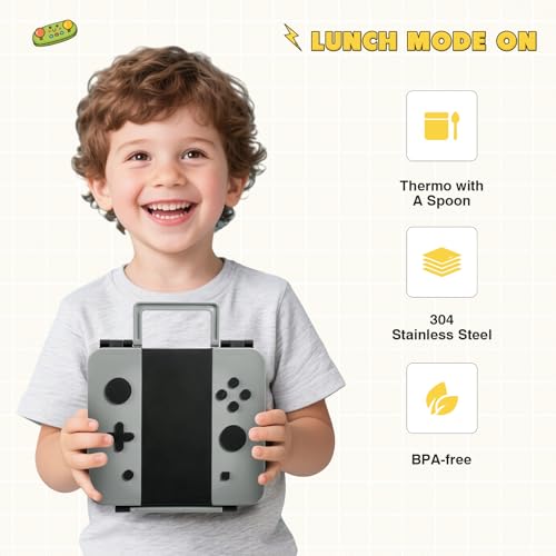 Game Bento Box for Kids (Gray)