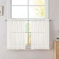 Ivory Tier Curtains for Kitchen 24 Inches Long 2 Panels Set (Ivory / 42"W x 24"L (Pack of 2))