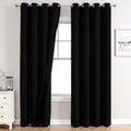 100% Blackout Curtains for Bedroom 102 Inches Long 2 Panels Set (52"W x 102"L (Pack of 2) / Black)