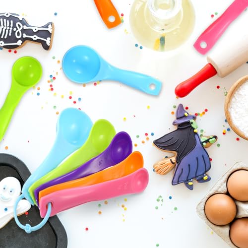 20 Pcs Colorful Plastic Measuring Spoons for Kitchen Baking (Colorful)
