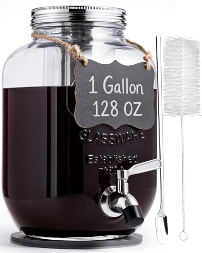 1 Gallon Cold Brew Coffee Maker (128 oz-Grey-1 Pack)