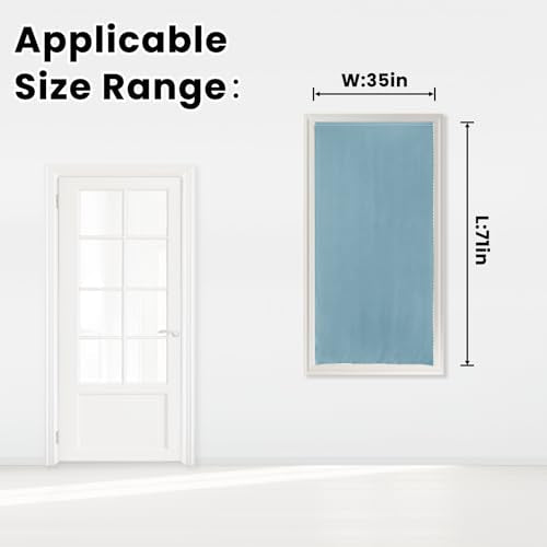 Self Adhesive Curtains (35"W x 71"L (Pack of 1) / Lake Blue)