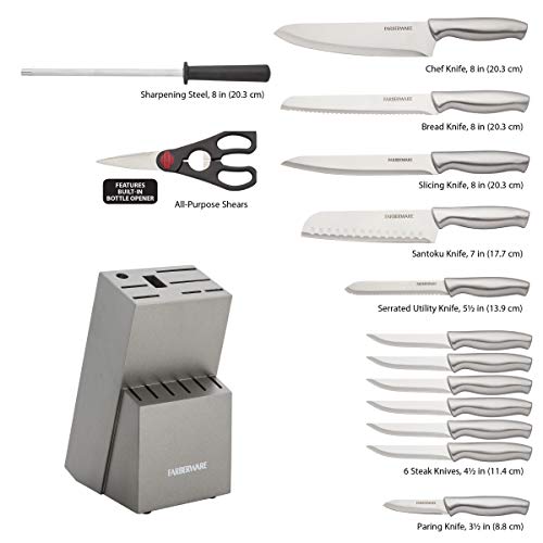 15 Piece Kitchen Knife Block Set (Graphite)