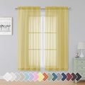 Yellow Sheer Curtains 63 Inch Length 2 Panels (Yellow / 42"W x 63"L (Pack of 2))