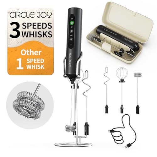 Rechargeable Handheld Milk Frother Wand with Stand