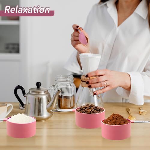 Measuring Cups Set Measuring Spoons Set (Pink)