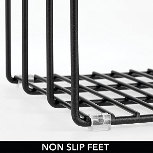 Steel Storage Tray Organizer Rack for Kitchen Cabinet (Black / 10.2 x 7.3 x 8.6)