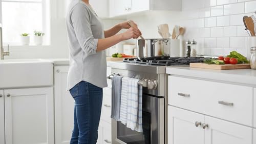 Assorted Flat Kitchen Towels (Sky / 18 x 28 - 10 Pack)