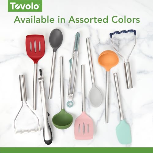 Tongs With Silicone Tips Easy Grip 13” Long Kitchen Tongs Stainless Steel Handle For Cooking (Cayenne)